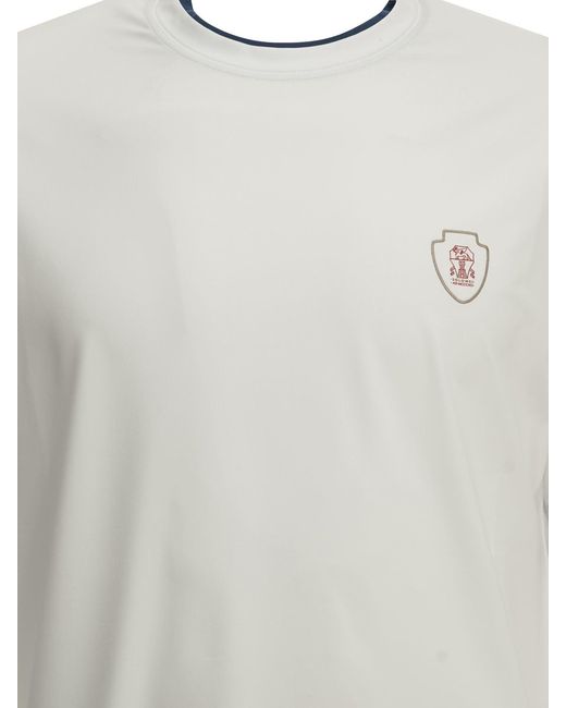 Brunello Cucinelli White Crewneck T-Shirt for men