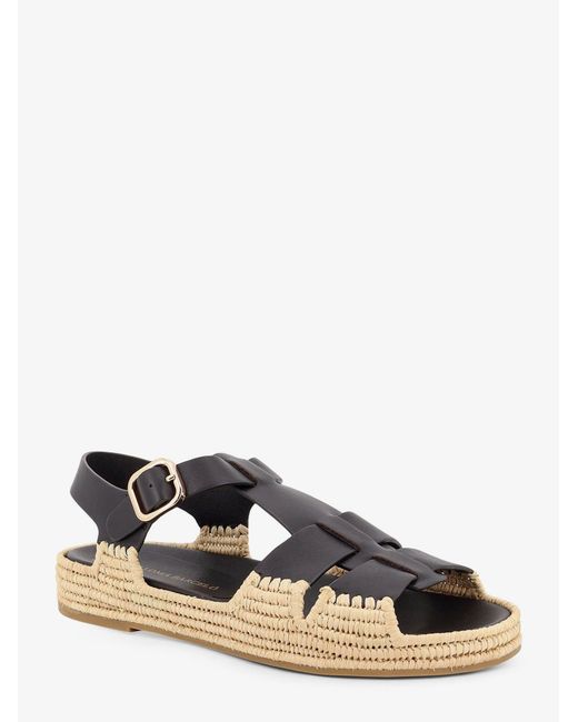 Paloma Barceló White Sandals Yuka Leather/Raffia