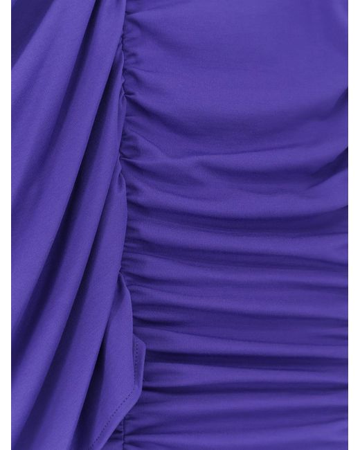 ACTUALEE Purple Dress Draped