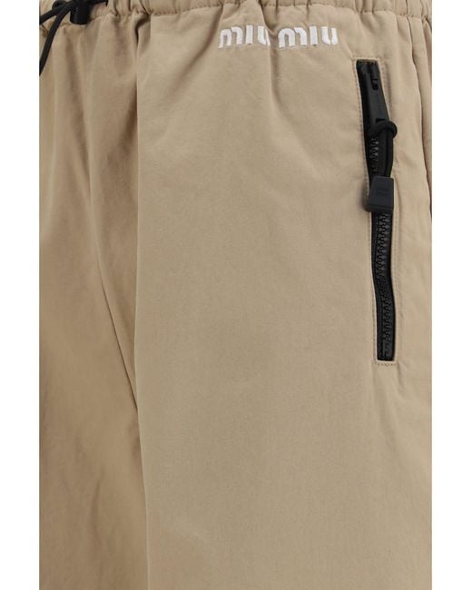 Miu Miu Natural Elasticated Waist Cotton Gabardine Pants Corda