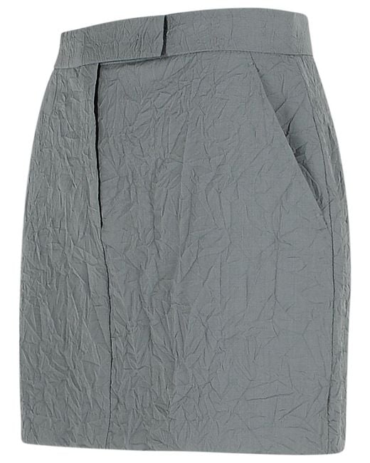 Max Mara Gray Abate' Virgin Wool Skirt