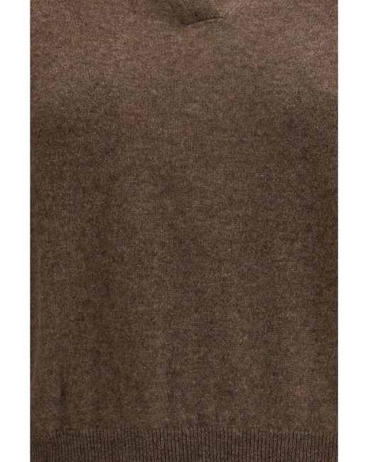 Lisa Yang Brown V-Neck Sweater