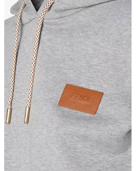 Fendi Gray Essntia Cotton Jersey Sweatshirt