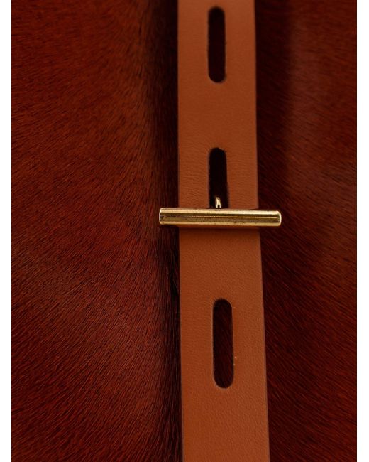 MINOBOSSI Brown Pony Skin Shoulder Bag