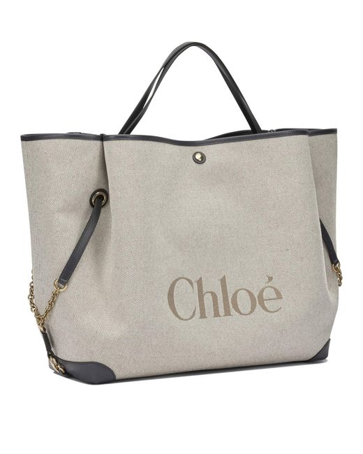 Chloé Natural "Clover" Large Shoulder Bag
