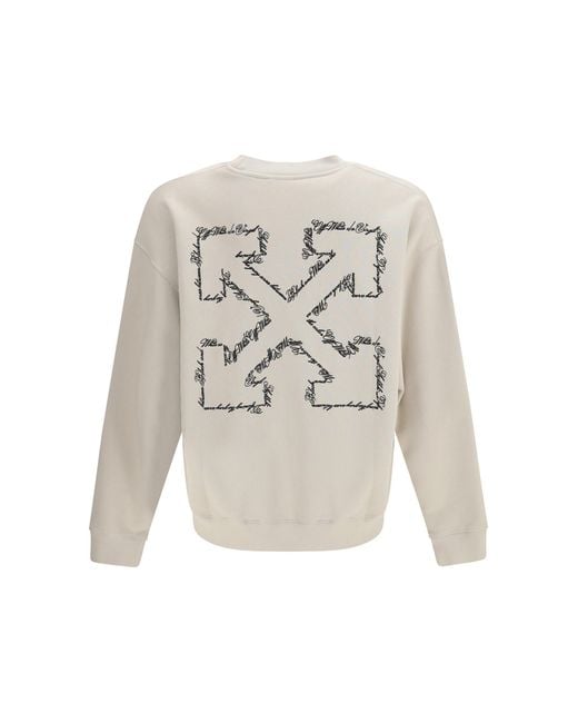 Off-White c/o Virgil Abloh White Script Arrow Crewneck Sweatshirt for men