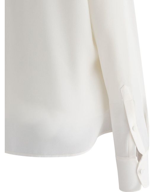 McQueen White Elegant Silk Shirt For