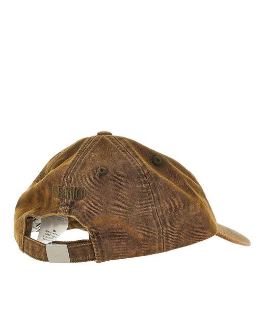 The Attico Brown Baseball Hat With Logo Embroidery