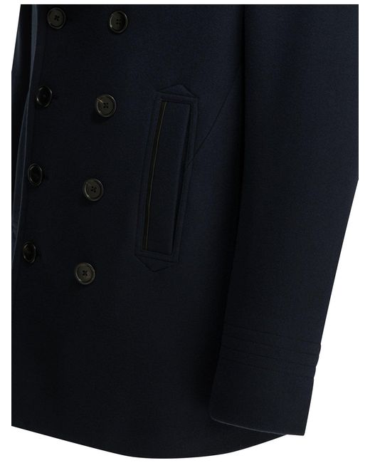 Tom Ford Blue Short Wool Felt Coat for men