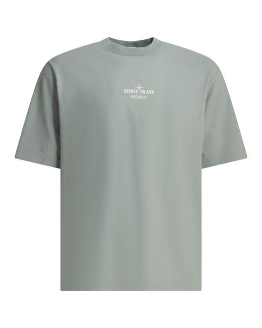 Stone Island Gray Archivio Crew-Neck T-Shirt Light for men