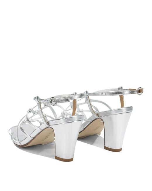 Aeyde White "Acacia 75 Mm" Heeled Sandals