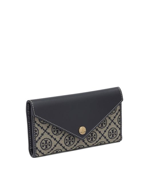 Tory Burch Gray Cotton Polyester Wallet & Card Holder