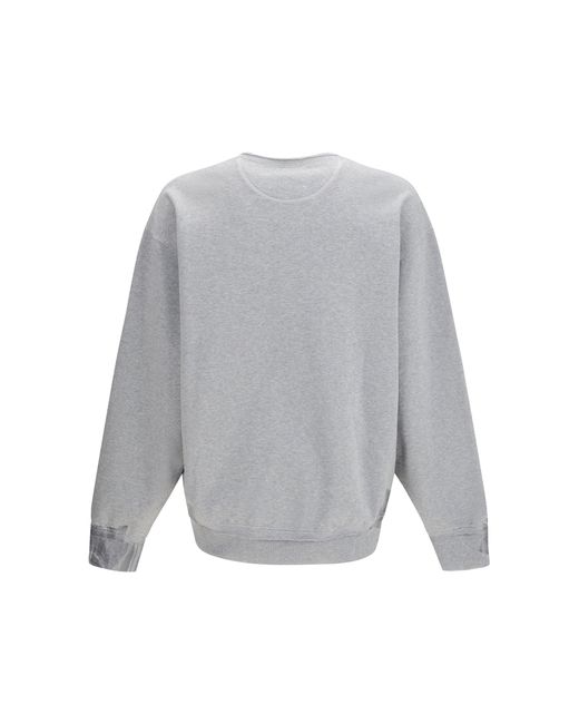 Margiela Gray Taped Jersey Sweatshirt Melange for men