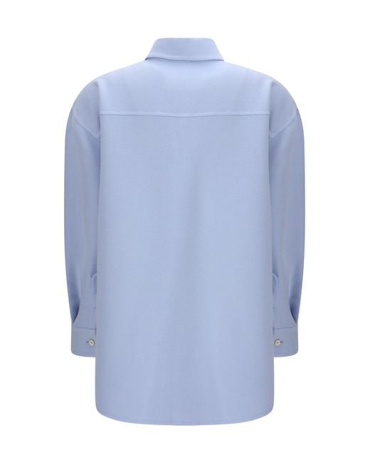 Fabiana Filippi Blue Long Shirt Double Wool