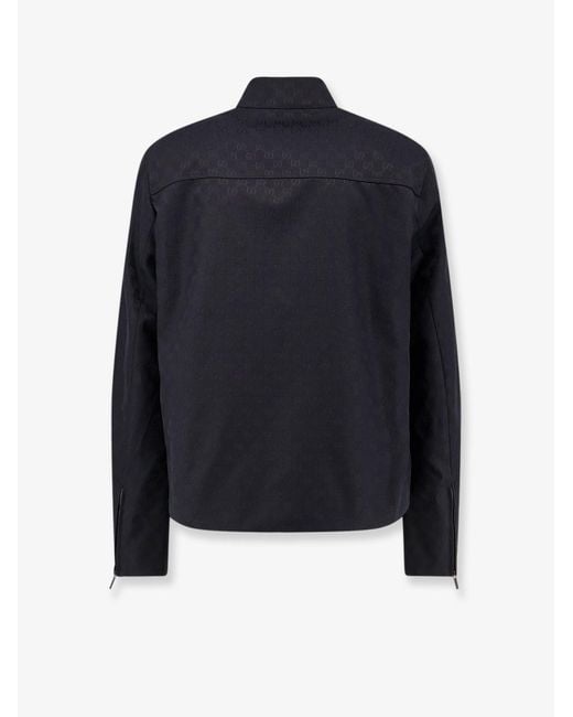 Gucci Blue Gg Cotton Fabric Jacket for men