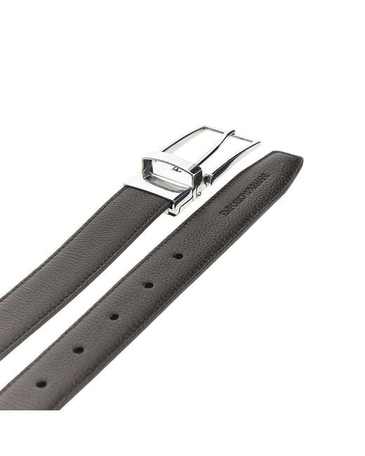Emporio Armani Brown Leather Reversible Belt for men