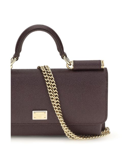 Dolce & Gabbana Purple Dolce & Gabbana Micro Sicily Shoulder Bag