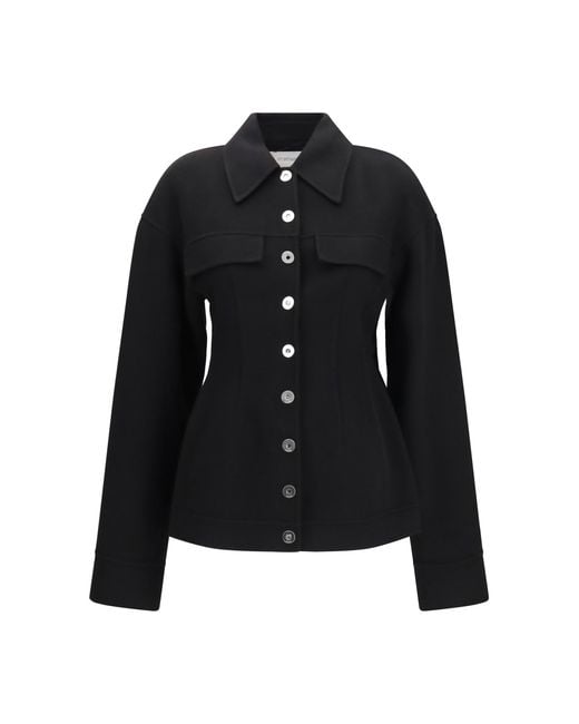 Max Mara Black Arena Short Virgin Wool Coat