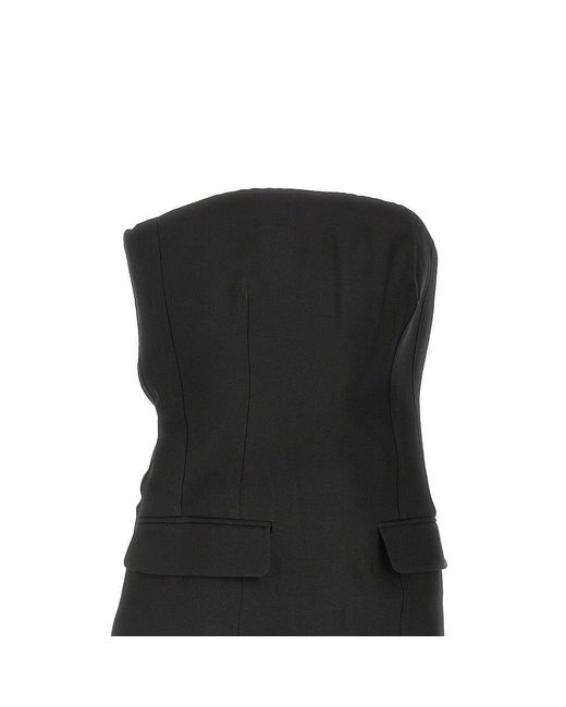 Totême Black Strapless Crepe Top