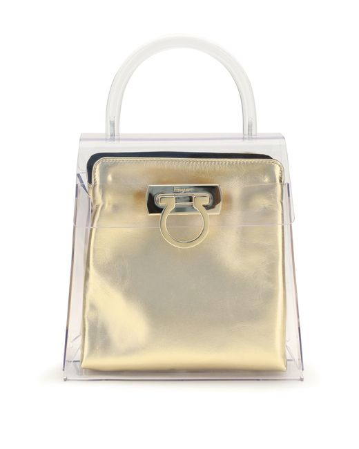 Ferragamo Blue Pvc Top Handle Handbag