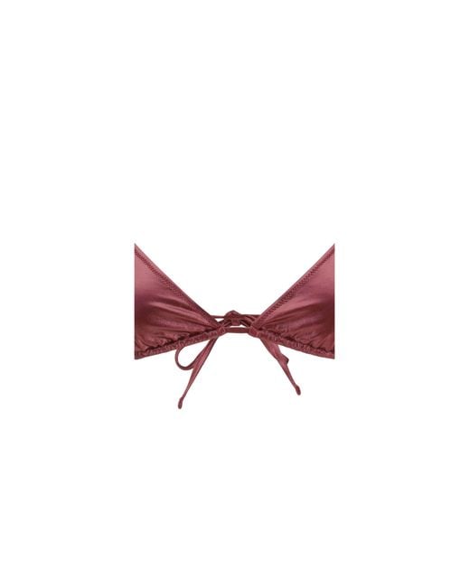 Kristina Ti Red Swimsuit Metallic