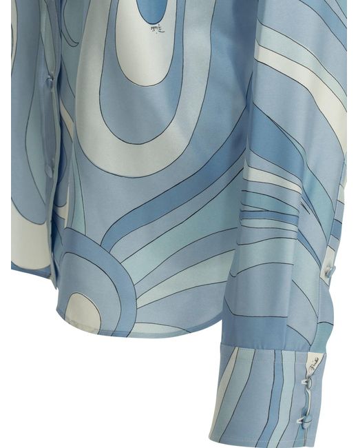 Emilio Pucci Blue "Marmo" Casual Shirt