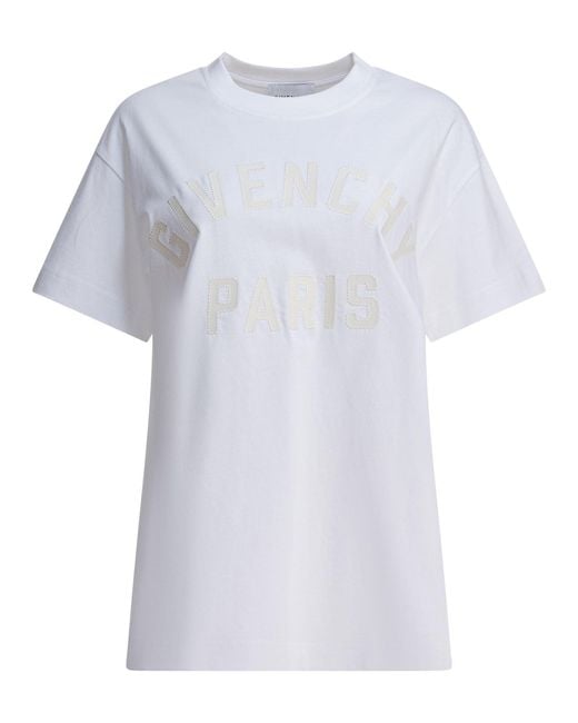 Givenchy White T-Shirt With Paris Logo