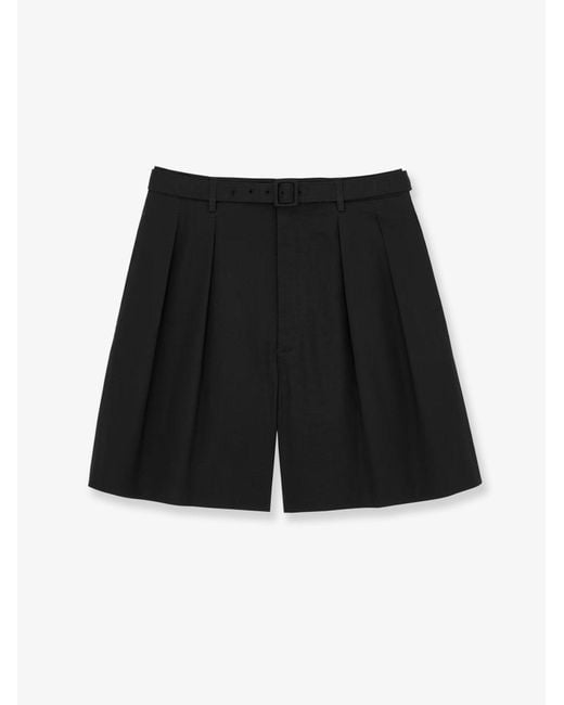 Saint Laurent Black Solid Shorts for men