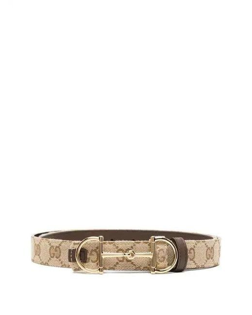 Gucci White Leather Belt With Horsebit