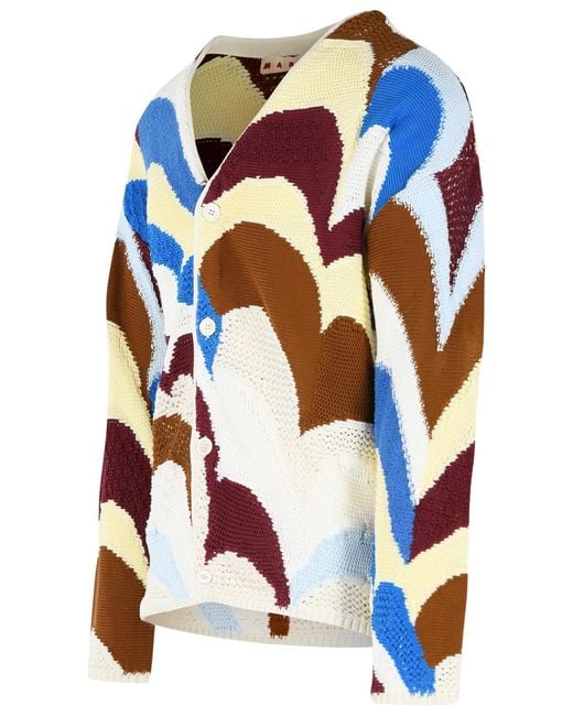 Marni Blue Cotton Cardigan for men