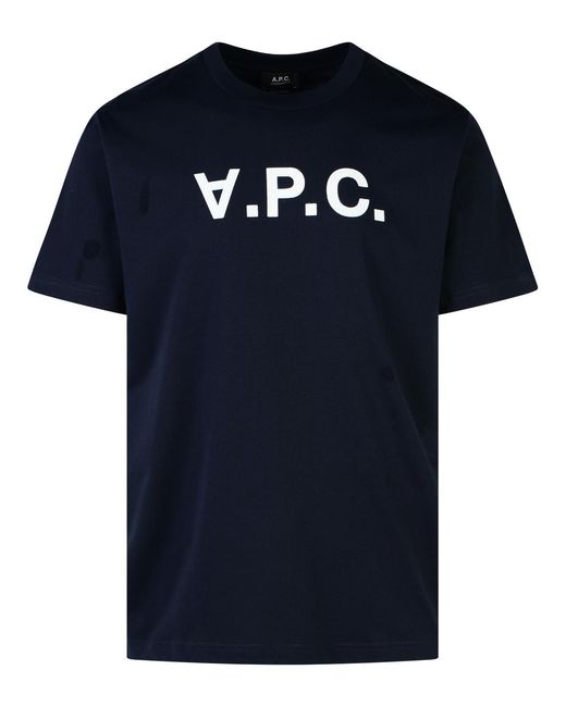 A.P.C. Blue Cotton Polo Shirt for men