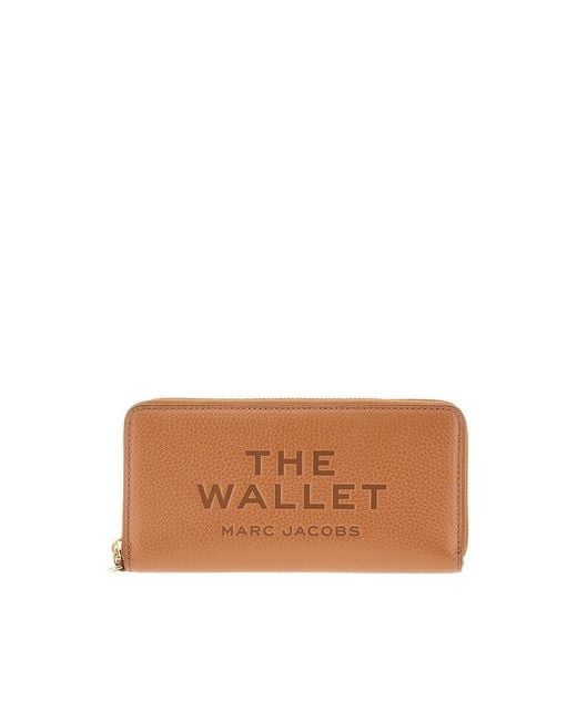 Marc Jacobs Brown Grained Leather Zip-Around Wallet