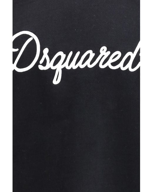 DSquared² Blue Cotton Crewneck Sweatshirt With Logo for men
