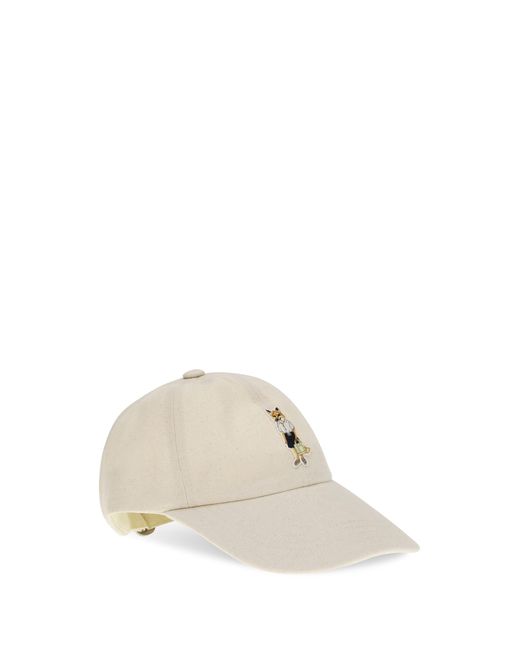 Maison Kitsuné White Baseball Cap