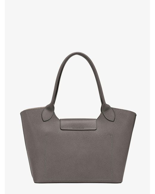 Longchamp Gray Epure L Leather Shoulder Bag