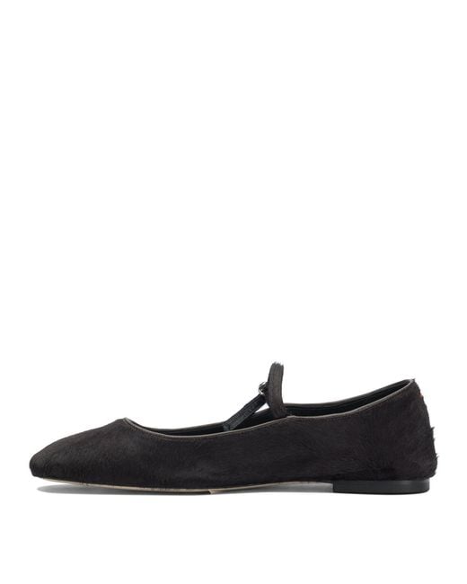Aeyde Black "Uma" Mary Jane Ballet Flats