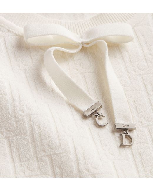 Dior White Oblique Short Sleeves Knitwear