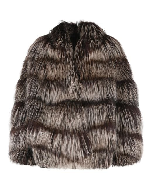 Simonetta Ravizza Brown Banny' Fox Fur Fox Iris' Jacket