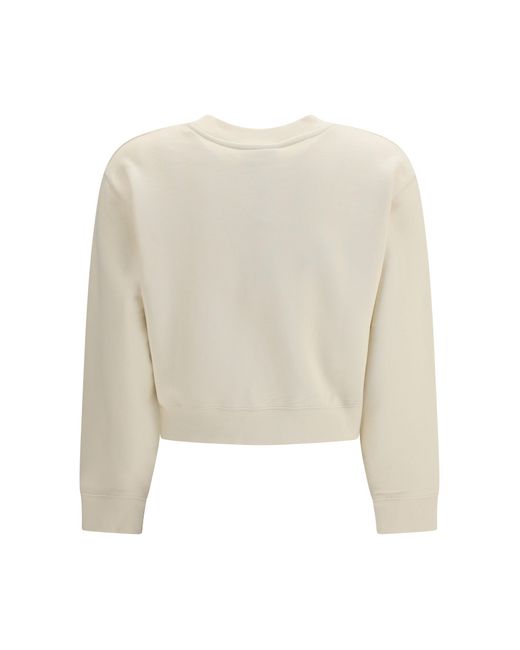 Maison Kitsuné White Cropped Sweatshirt Paris