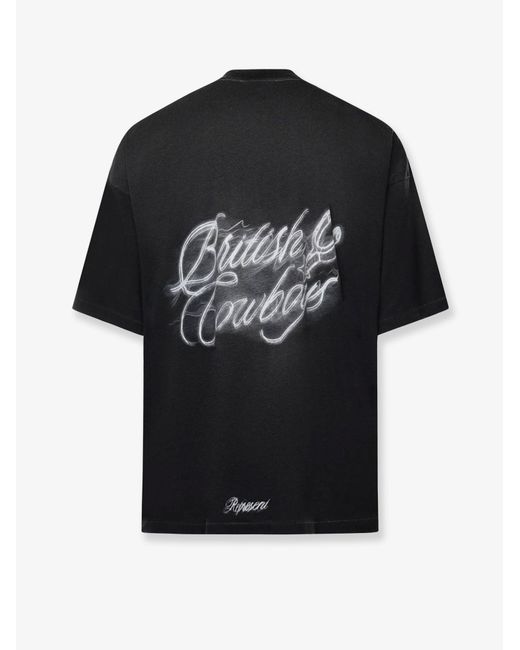 Represent Black British Cowboys Cotton T-Shirt With Front Print for men