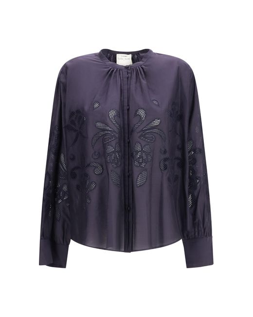 Women's Blue Forte_Forte Embroderied Cotton Shirt