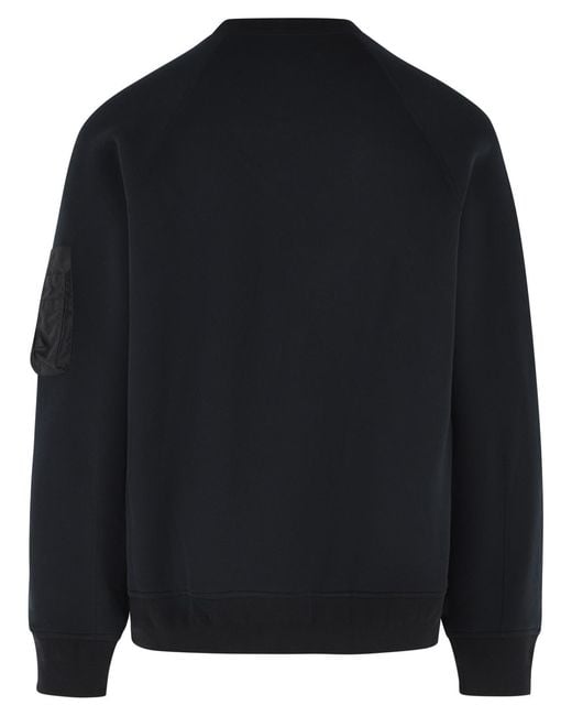 Sacai Black Minimalist Cotton Blend Sweatshirt for men