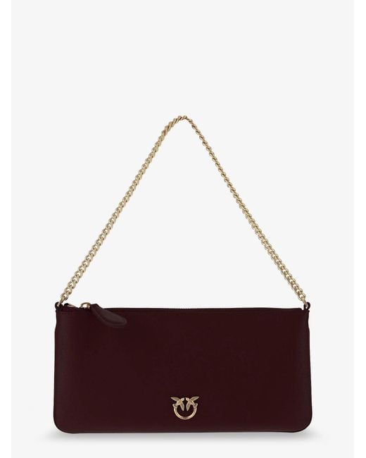 Pinko White Horizontal Flat Leather Crossbody Bag