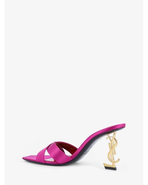 Saint Laurent Pink Opyum Satin Sandals