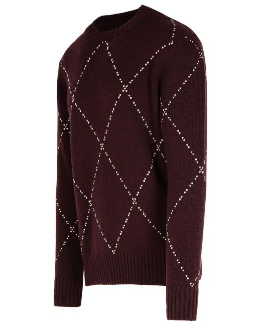 Eleventy Purple Bardeaux Wool Sweater for men