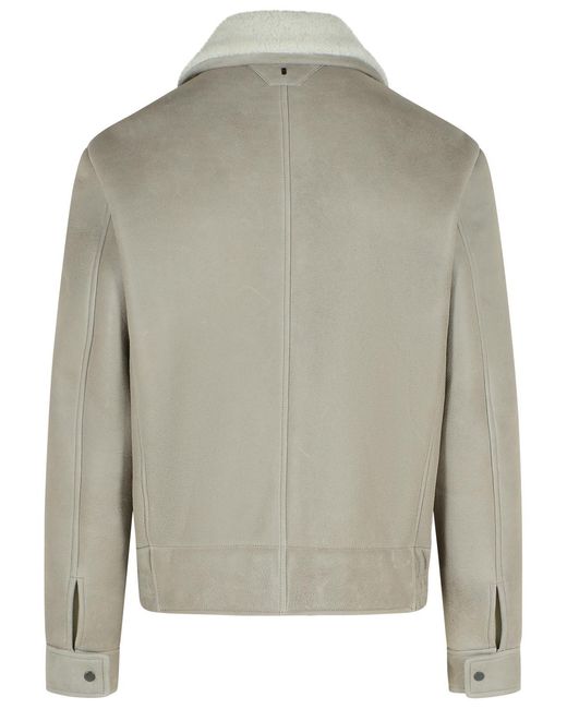 Salvatore Santoro Gray Gtigia Leather Jacket for men