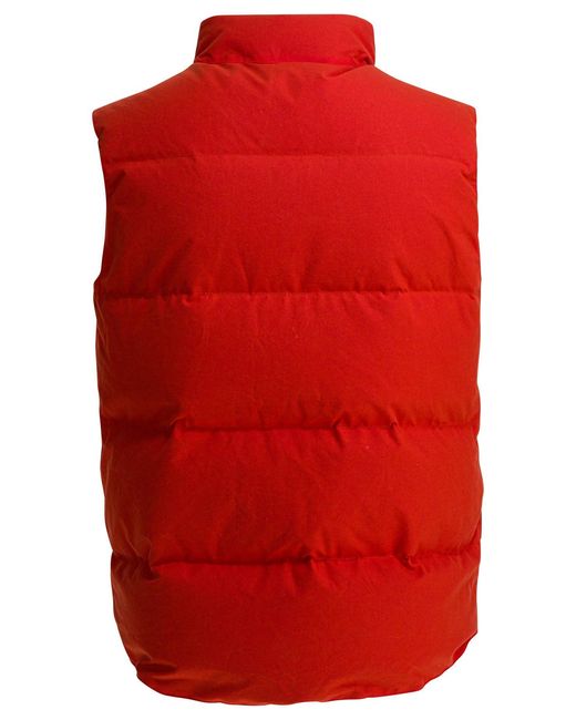 Manifattura Ceccarelli Red Goose Down Vest Jackets And Coats Orange