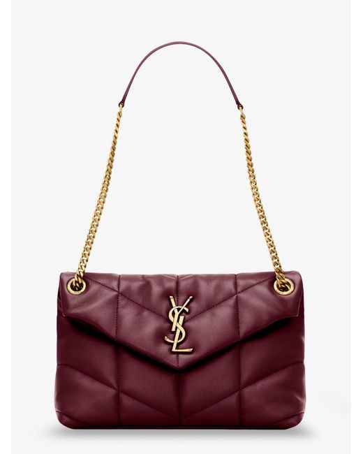 Saint Laurent Purple Loulou Puffer Matelasse Leather Shoulder Bag
