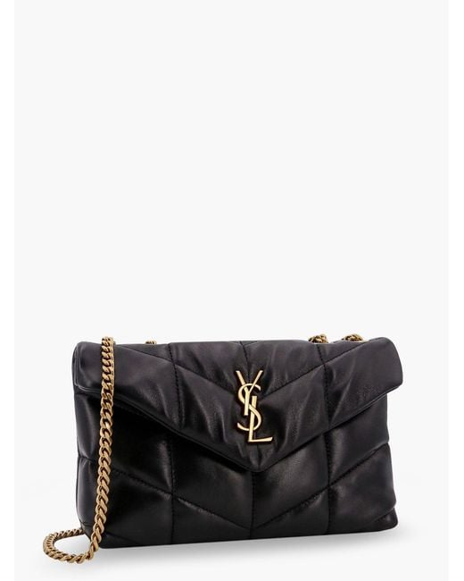 Saint Laurent Black Loulou Puffer Toy Matelasse Leather Shoulder Bag