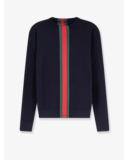 Gucci Blue Crewneck Knitwear for men